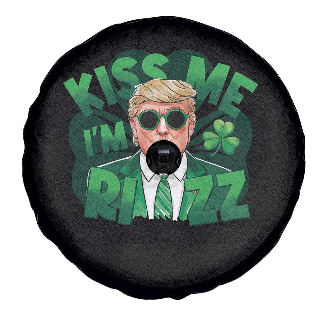 Funny Trump St Patrick's Day Spare Tire Cover Kiss Me I'm Rizz Shamrock TS11 Print Your Wear