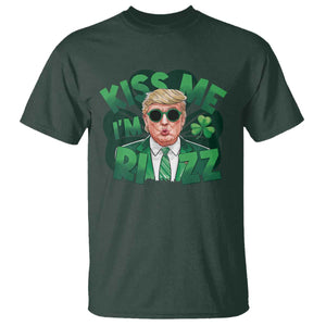 Funny Trump St Patrick's Day T Shirt Kiss Me I'm Rizz Shamrock TS11 Dark Forest Green Print Your Wear