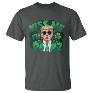 Funny Trump St Patrick's Day T Shirt Kiss Me I'm Rizz Shamrock TS11 Dark Heather Print Your Wear