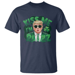 Funny Trump St Patrick's Day T Shirt Kiss Me I'm Rizz Shamrock TS11 Navy Print Your Wear