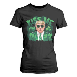 Funny Trump St Patrick's Day T Shirt For Women Kiss Me I'm Rizz Shamrock TS11 Black Print Your Wear