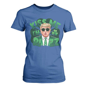 Funny Trump St Patrick's Day T Shirt For Women Kiss Me I'm Rizz Shamrock TS11 Royal Blue Print Your Wear