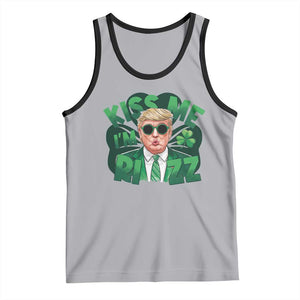 Funny Trump St Patrick's Day Tank Top Kiss Me I'm Rizz Shamrock TS11 Athletic Heather Black Print Your Wear
