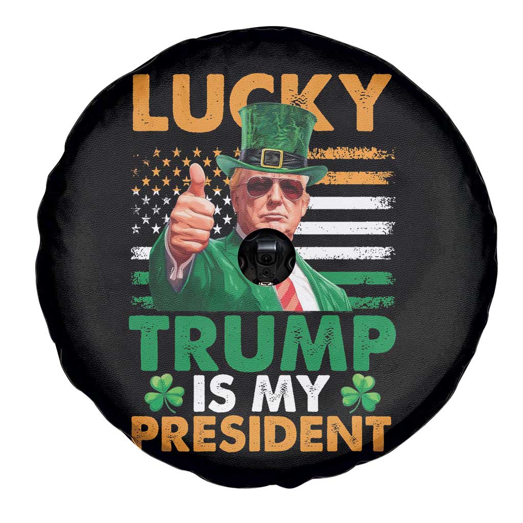 Funny Trump St Patrick's Day Spare Tire Cover Lucky Trump Is My President American Ireland Flag TS11 Print Your Wear
