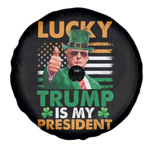 Funny Trump St Patrick's Day Spare Tire Cover Lucky Trump Is My President American Ireland Flag TS11 Print Your Wear