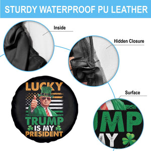 Funny Trump St Patrick's Day Spare Tire Cover Lucky Trump Is My President American Ireland Flag TS11 Print Your Wear