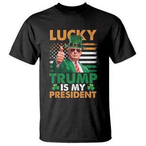 Funny Trump St Patrick's Day T Shirt Lucky Trump Is My President American Ireland Flag TS11 Black Print Your Wear