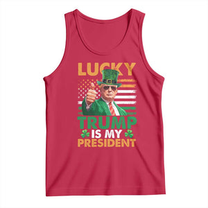 Funny Trump St Patrick's Day Tank Top Lucky Trump Is My President American Ireland Flag TS11 Red Print Your Wear