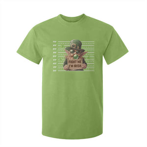Funny Fight Me I'm Irish T Shirt For Kid Leprechaun Mug Shot St Patrick's Day TS11 Lime Print Your Wear