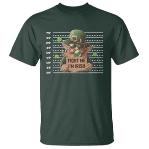 Funny Fight Me I'm Irish T Shirt Leprechaun Mug Shot St Patrick's Day TS11 Dark Forest Green Print Your Wear