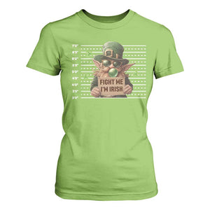 Funny Fight Me I'm Irish T Shirt For Women Leprechaun Mug Shot St Patrick's Day TS11 Lime Print Your Wear