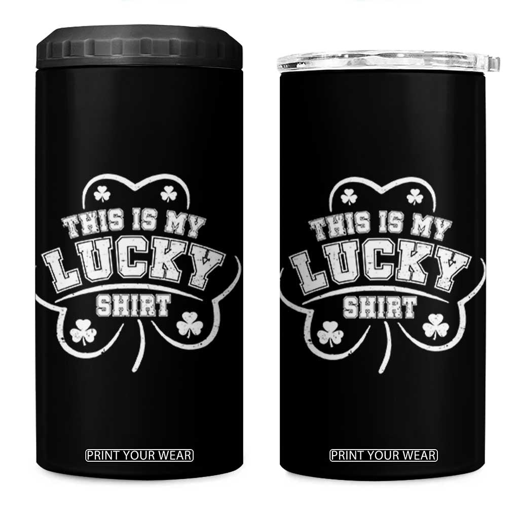 Funny This Is My Lucky Shirt St Patrick's Day 4 in 1 Can Cooler Tumbler TS11 One Size: 16 oz Black Print Your Wear