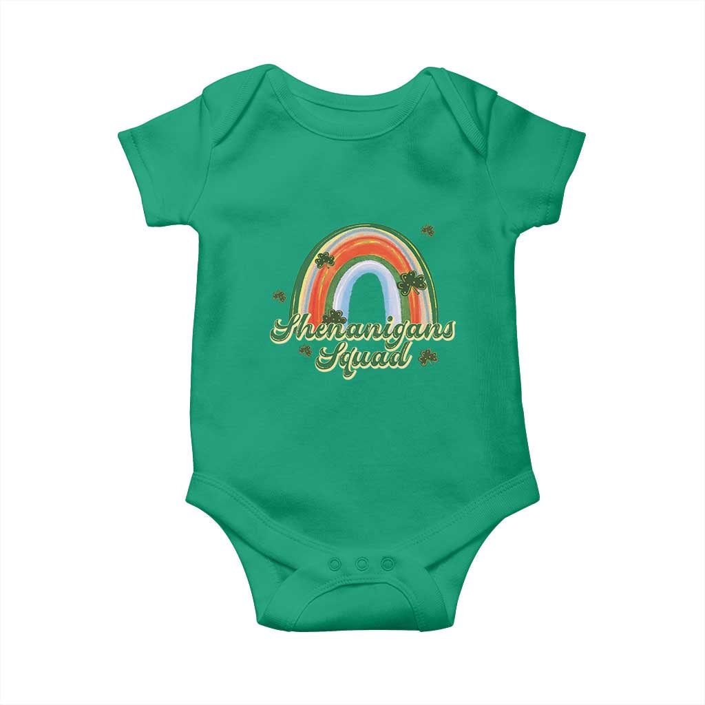 Funny St Patrick's Day Shenanigans Squad Baby Onesie Rainbow Shamrock TS11 Irish Green Print Your Wear