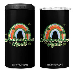 Funny St Patrick's Day Shenanigans Squad 4 in 1 Can Cooler Tumbler Rainbow Shamrock TS11 One Size: 16 oz Black Print Your Wear