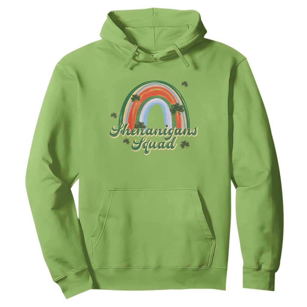 Funny St Patrick's Day Shenanigans Squad Hoodie Rainbow Shamrock TS11 Lime Print Your Wear