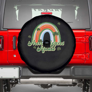 Funny St Patrick's Day Shenanigans Squad Spare Tire Cover Rainbow Shamrock TS11 Black Print Your Wear