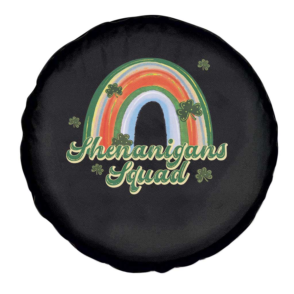 Funny St Patrick's Day Shenanigans Squad Spare Tire Cover Rainbow Shamrock TS11 Print Your Wear