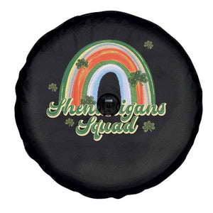 Funny St Patrick's Day Shenanigans Squad Spare Tire Cover Rainbow Shamrock TS11 Print Your Wear