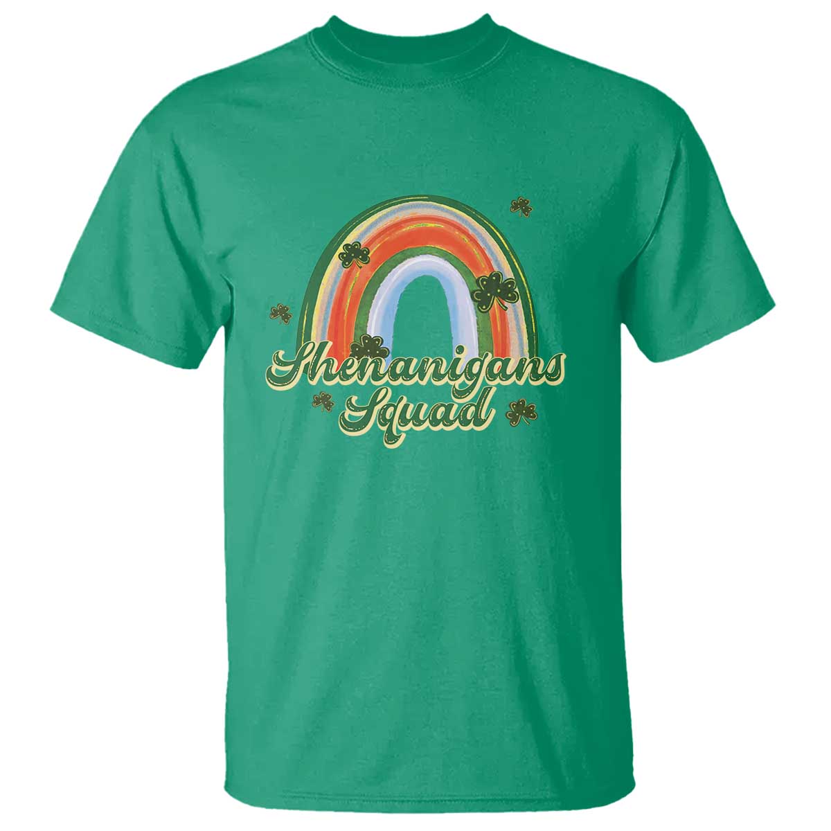 Funny St Patrick's Day Shenanigans Squad T Shirt Rainbow Shamrock TS11 Irish Green Print Your Wear