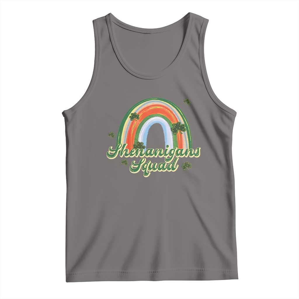 Funny St Patrick's Day Shenanigans Squad Tank Top Rainbow Shamrock TS11 Deep Heather Print Your Wear