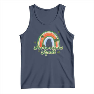 Funny St Patrick's Day Shenanigans Squad Tank Top Rainbow Shamrock TS11 Navy Print Your Wear