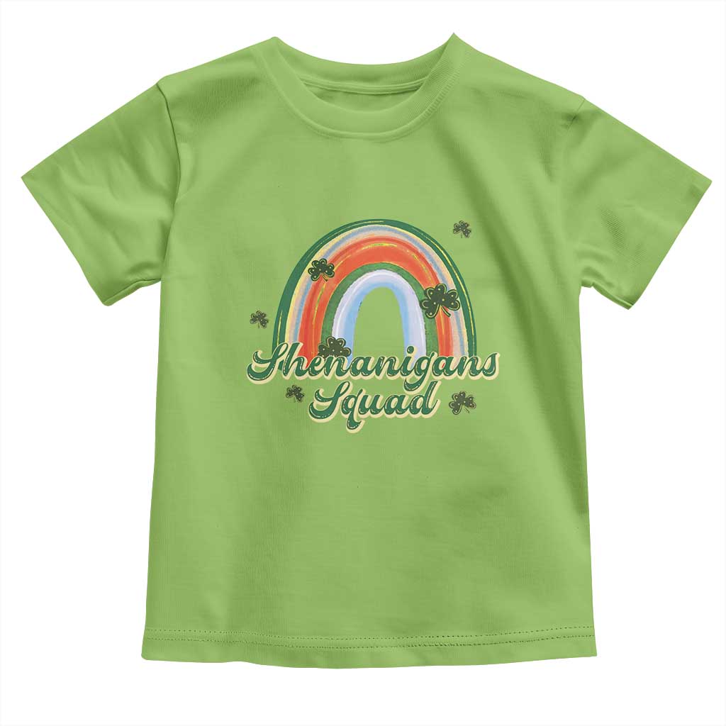 Funny St Patrick's Day Shenanigans Squad Toddler T Shirt Rainbow Shamrock TS11 Lime Print Your Wear