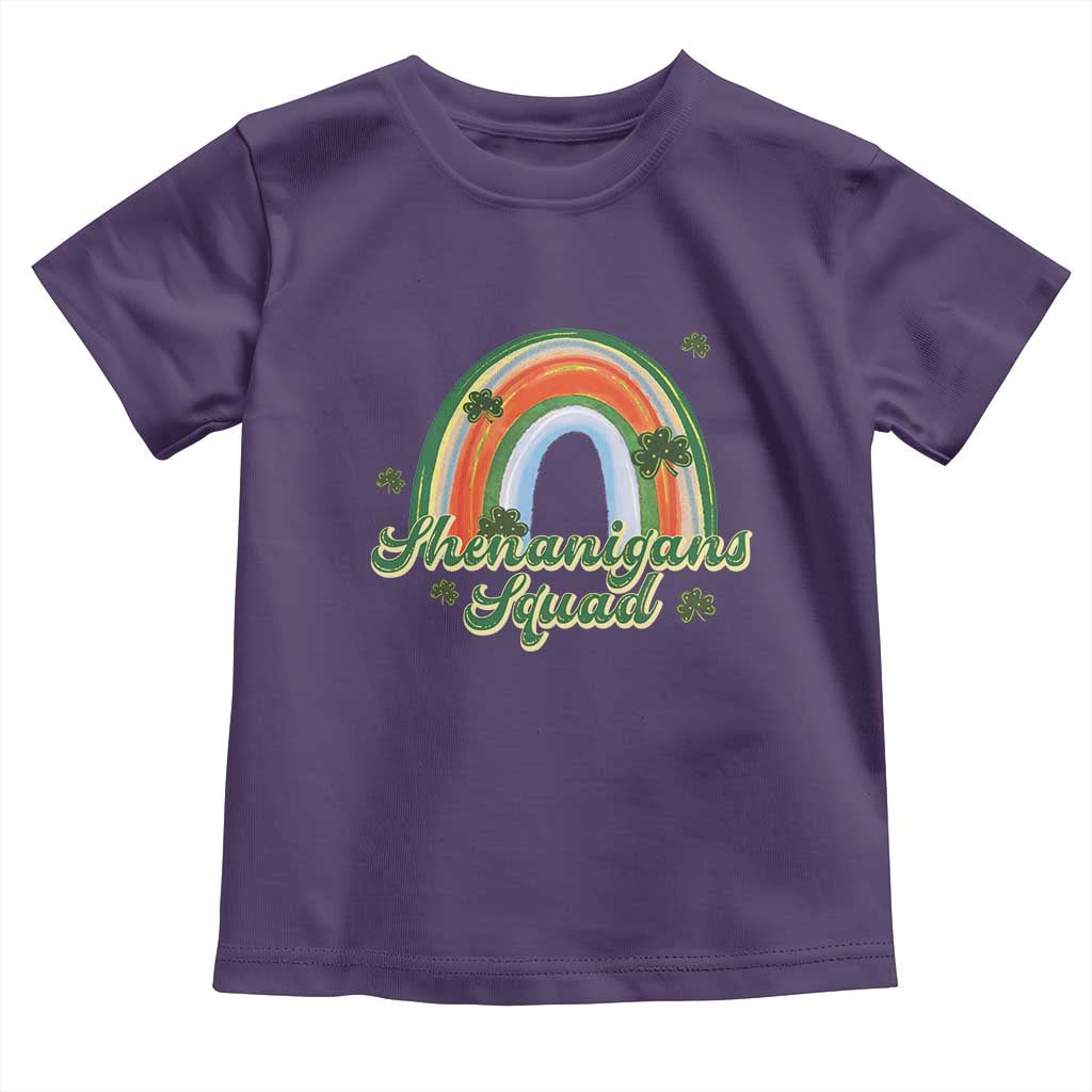 Funny St Patrick's Day Shenanigans Squad Toddler T Shirt Rainbow Shamrock TS11 Purple Print Your Wear