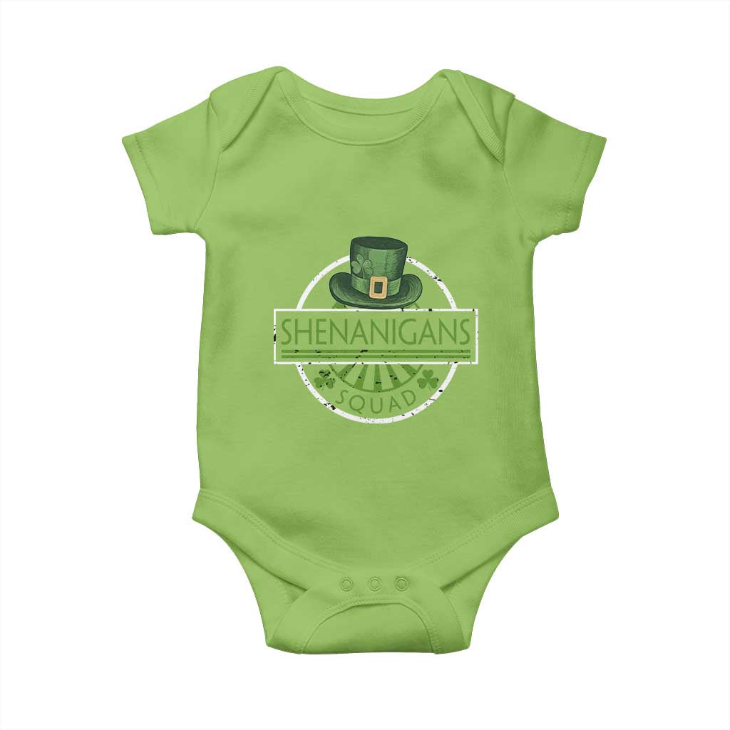Funny St Patrick's Day Shenanigans Squad Baby Onesie Shamrock TS11 Lime Print Your Wear