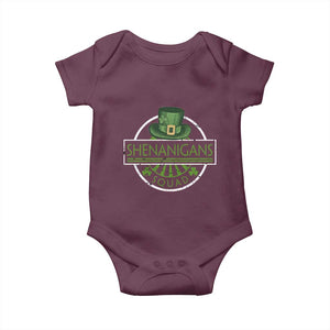 Funny St Patrick's Day Shenanigans Squad Baby Onesie Shamrock TS11 Maroon Print Your Wear