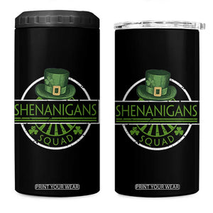 Funny St Patrick's Day Shenanigans Squad 4 in 1 Can Cooler Tumbler Shamrock TS11 One Size: 16 oz Black Print Your Wear