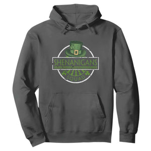 Funny St Patrick's Day Shenanigans Squad Hoodie Shamrock TS11 Dark Heather Print Your Wear