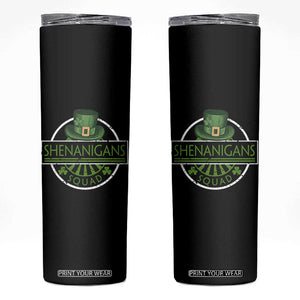 Funny St Patrick's Day Shenanigans Squad Skinny Tumbler Shamrock TS11 Black Print Your Wear