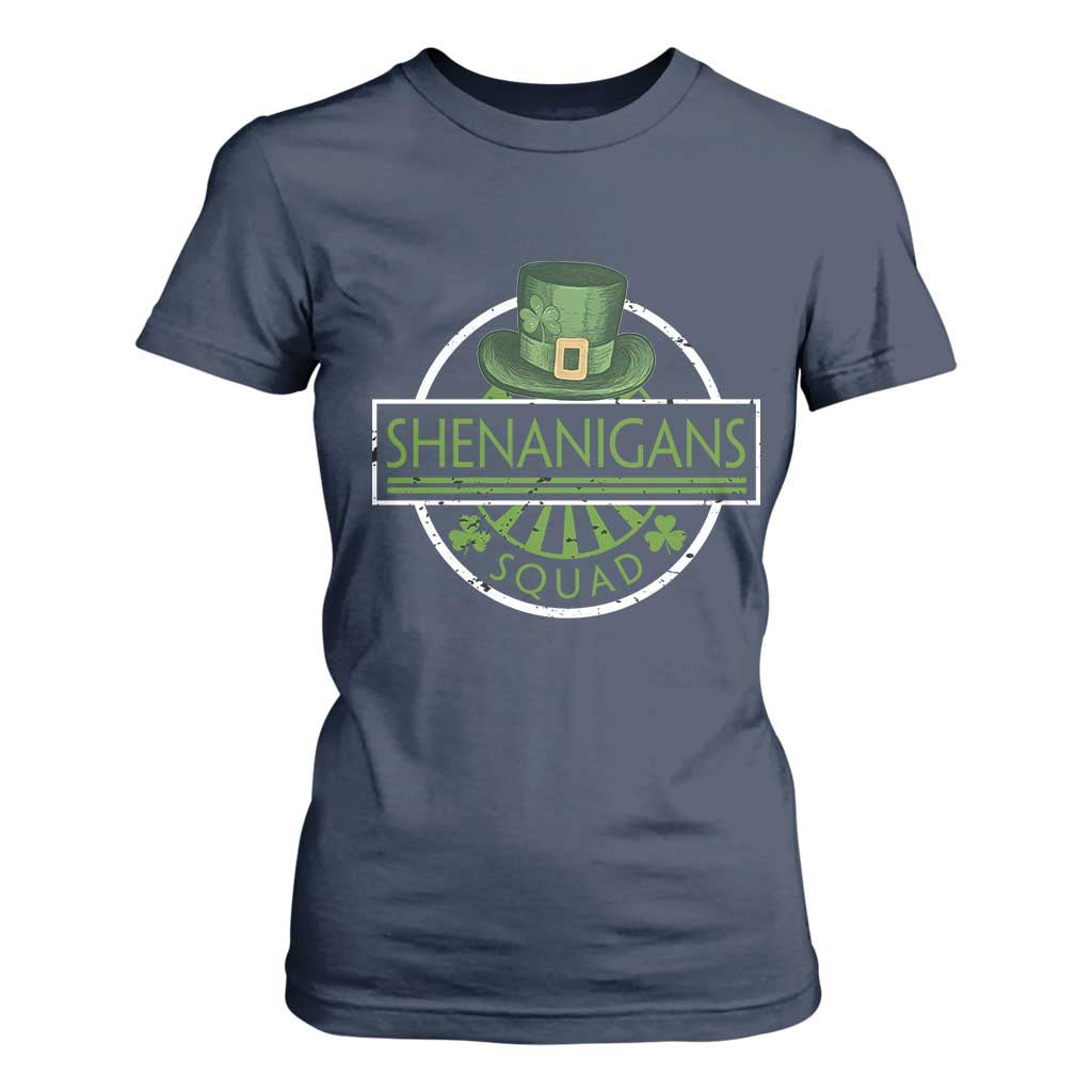 Funny St Patrick's Day Shenanigans Squad T Shirt For Women Shamrock TS11 Navy Print Your Wear