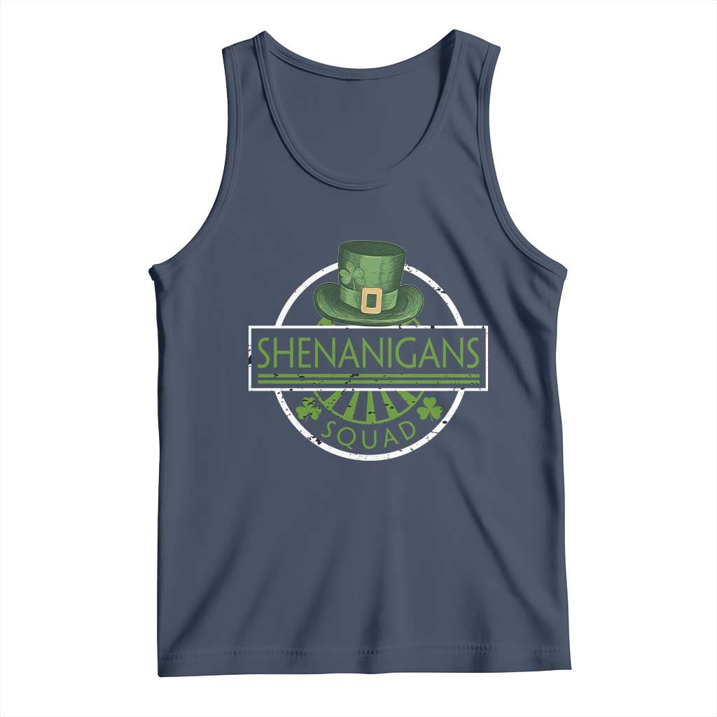 Funny St Patrick's Day Shenanigans Squad Tank Top Shamrock TS11 Navy Print Your Wear
