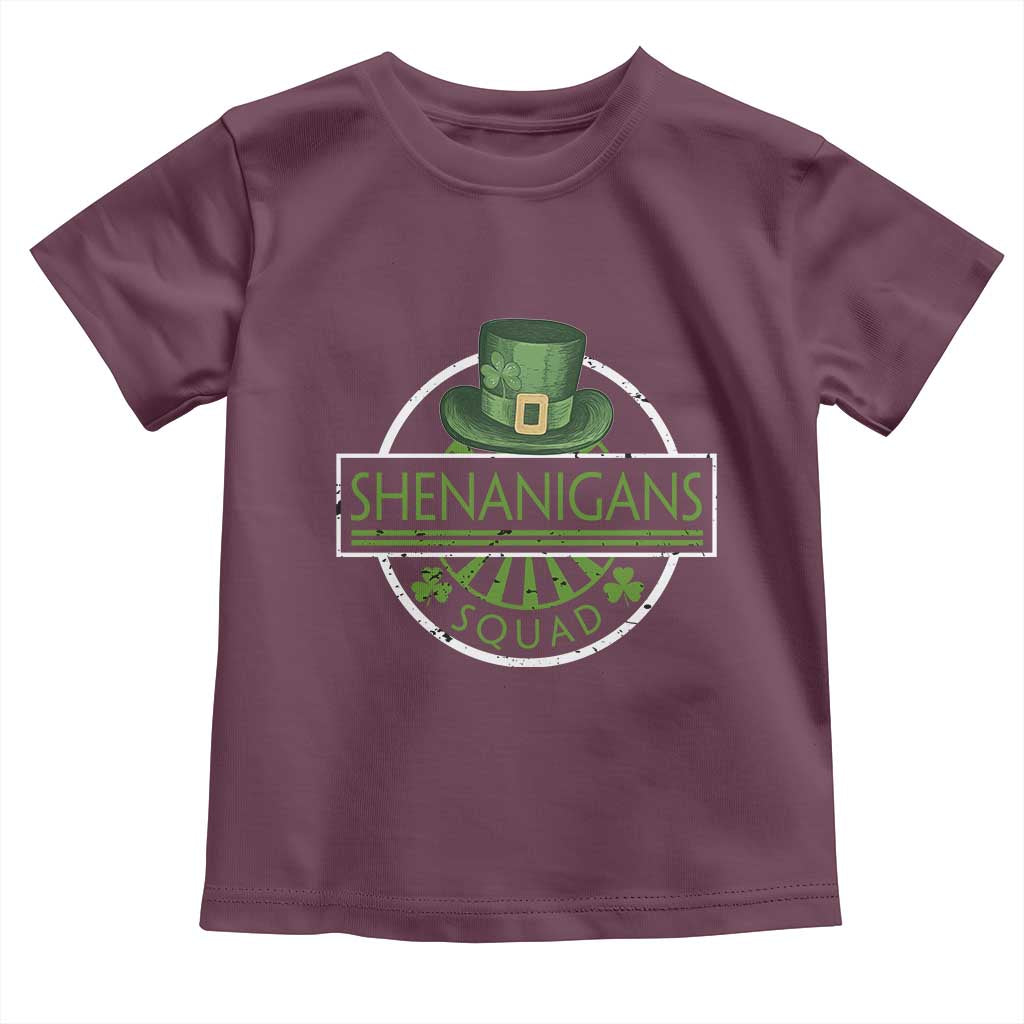 Funny St Patrick's Day Shenanigans Squad Toddler T Shirt Shamrock TS11 Maroon Print Your Wear