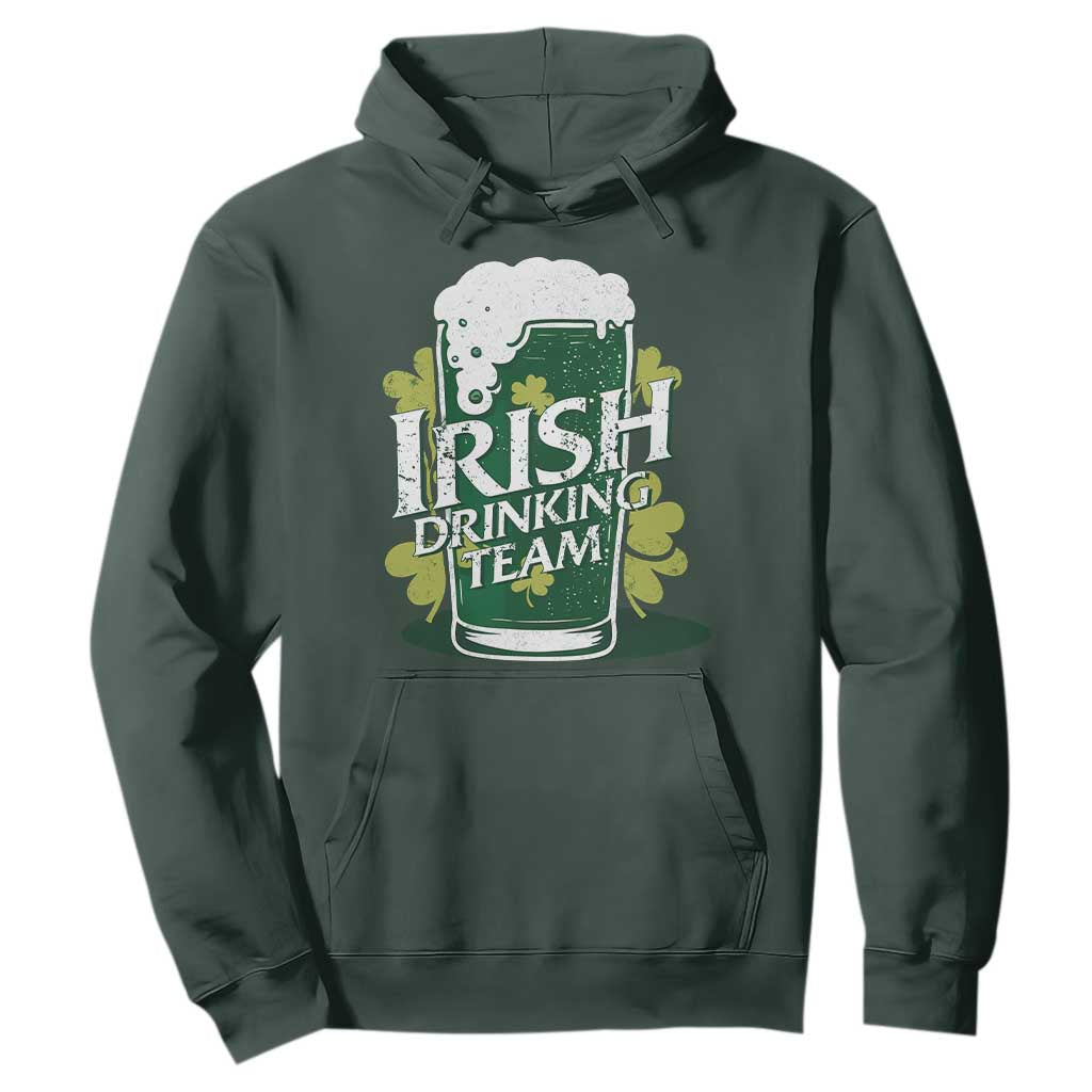 Funny St Patrick's Day Irish Beer Drinking Hoodie Irish Drinking Team Green Beer Shamrock TS11 Dark Forest Green Print Your Wear