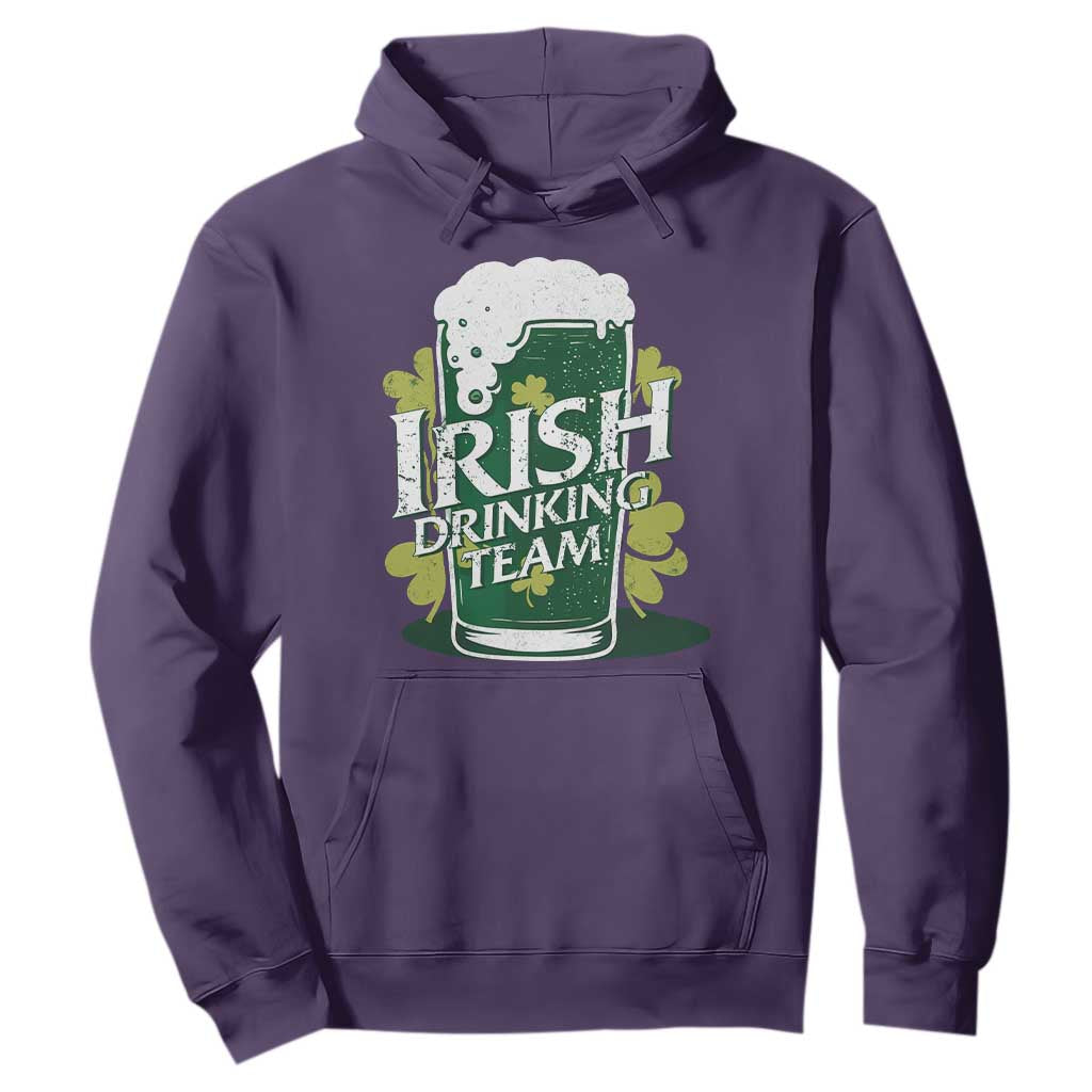 Funny St Patrick's Day Irish Beer Drinking Hoodie Irish Drinking Team Green Beer Shamrock TS11 Purple Print Your Wear