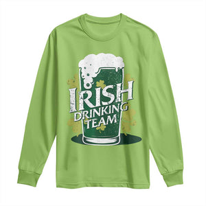 Funny St Patrick's Day Irish Beer Drinking Long Sleeve Shirt Irish Drinking Team Green Beer Shamrock TS11 Lime Print Your Wear