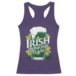 Funny St Patrick's Day Irish Beer Drinking Racerback Tank Top Irish Drinking Team Green Beer Shamrock TS11 Purple Print Your Wear