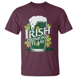 Funny St Patrick's Day Irish Beer Drinking T Shirt Irish Drinking Team Green Beer Shamrock TS11 Maroon Print Your Wear