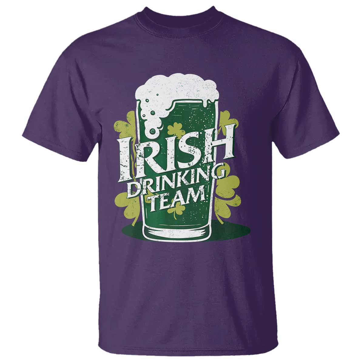 Funny St Patrick's Day Irish Beer Drinking T Shirt Irish Drinking Team Green Beer Shamrock TS11 Purple Print Your Wear