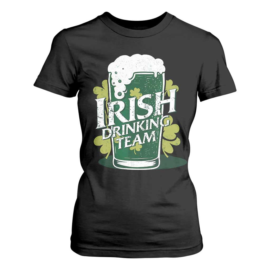 Funny St Patrick's Day Irish Beer Drinking T Shirt For Women Irish Drinking Team Green Beer Shamrock TS11 Black Print Your Wear