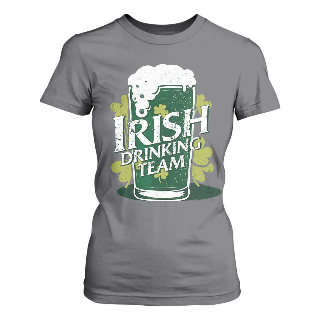 Funny St Patrick's Day Irish Beer Drinking T Shirt For Women Irish Drinking Team Green Beer Shamrock TS11 Charcoal Print Your Wear