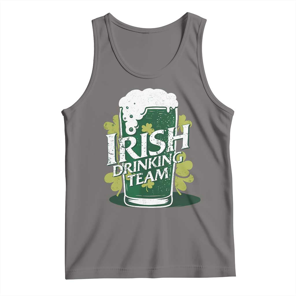 Funny St Patrick's Day Irish Beer Drinking Tank Top Irish Drinking Team Green Beer Shamrock TS11 Deep Heather Print Your Wear