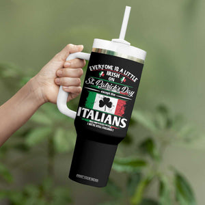 Funny St Patrick's Day Italian Tumbler With Handle Everyone Is A Little Irish On St Patrick's Day TS11 Print Your Wear