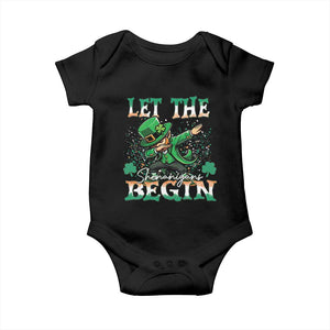 Funny Let The Shenanigans Begin Baby Onesie Dabbing Leprechaun St Patrick's Day TS11 Black Print Your Wear
