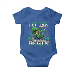Funny Let The Shenanigans Begin Baby Onesie Dabbing Leprechaun St Patrick's Day TS11 Royal Blue Print Your Wear