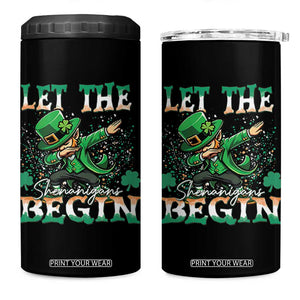 Funny Let The Shenanigans Begin 4 in 1 Can Cooler Tumbler Dabbing Leprechaun St Patrick's Day TS11 One Size: 16 oz Black Print Your Wear