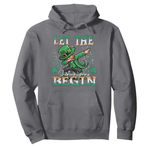 Funny Let The Shenanigans Begin Hoodie Dabbing Leprechaun St Patrick's Day TS11 Charcoal Print Your Wear