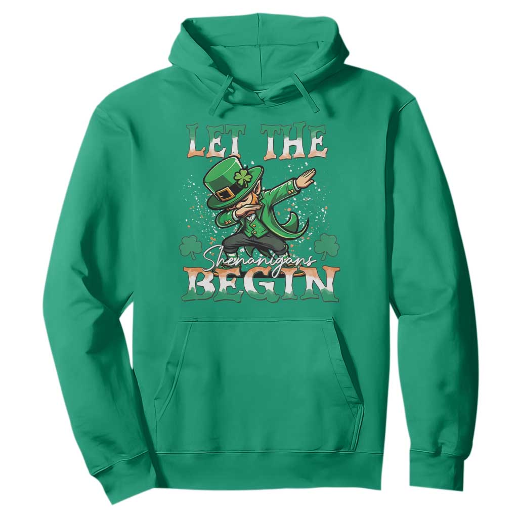 Funny Let The Shenanigans Begin Hoodie Dabbing Leprechaun St Patrick's Day TS11 Irish Green Print Your Wear